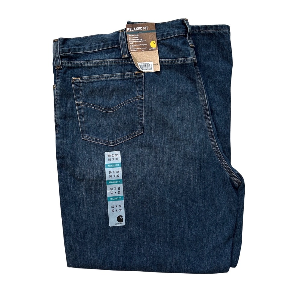 New Carhartt Relaxed Fit‎ Holter Jeans Straight Leg Heavy Duty Denim Mens 50x32
